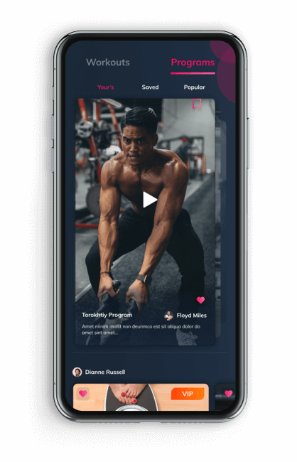 Mobile view of SquashFit app